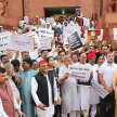 Budget 2024: Strong demonstration by India Alliance outside Parliament, boycott in Rajya Sabha - Satya Hindi